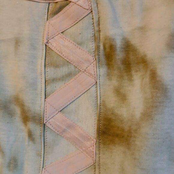 Nwt Tie Dye Corset look Tank top Cami women S Mint green brown Spaghetti strap - Picture 3 of 8